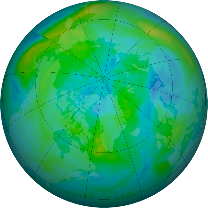 Arctic ozone map for 21 September 2001